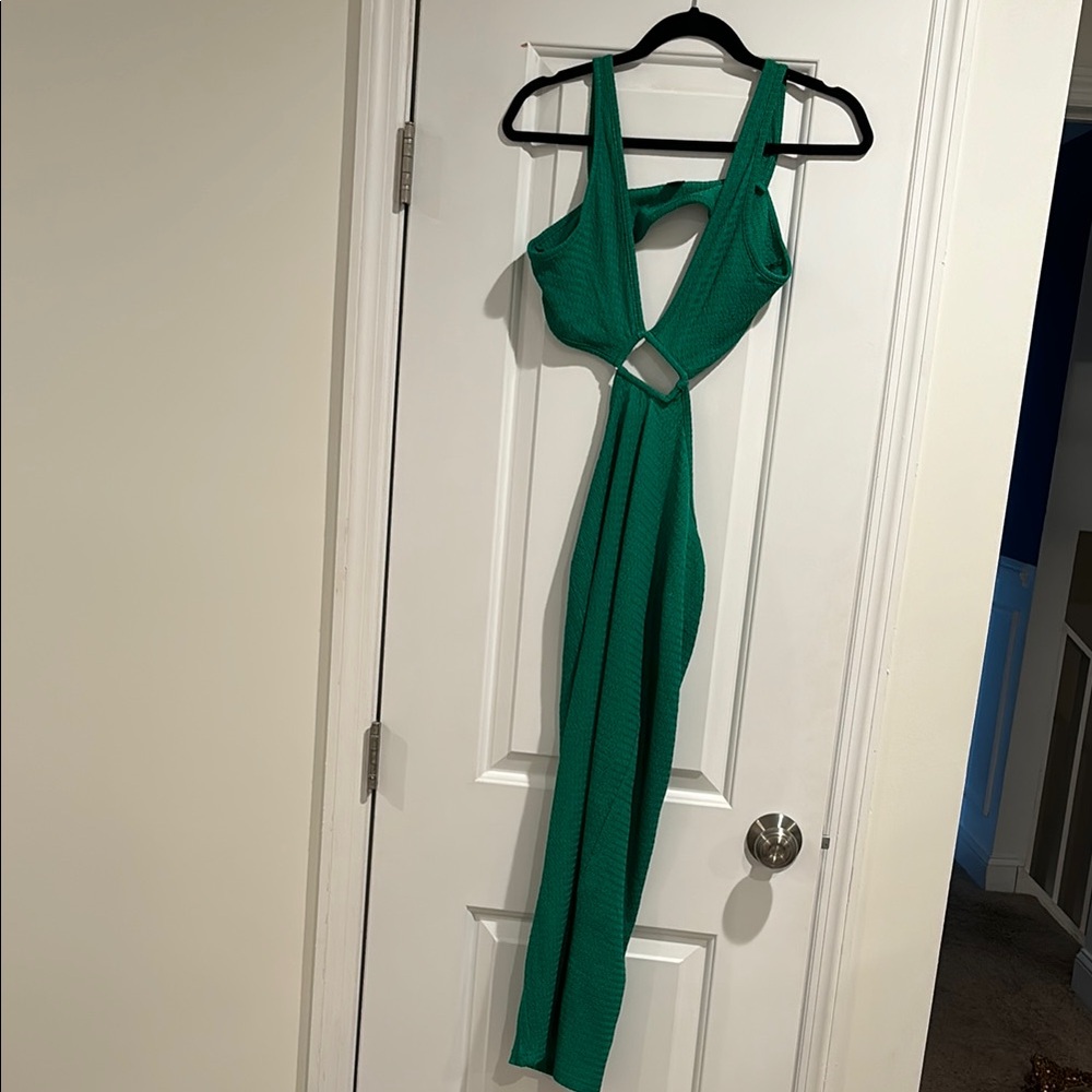 Green Cutout Maxi Dress